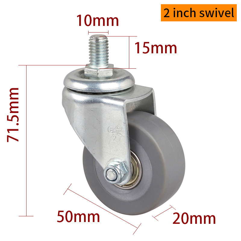 2 Inch Metal Caster Wheels 50mm Swivel Castors With Brakes