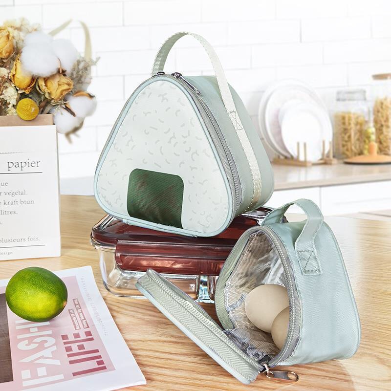 Aluminum Foil Triangular Insulated Tote Lunch Bag Picnic Thermal Lunch Box Outdoor