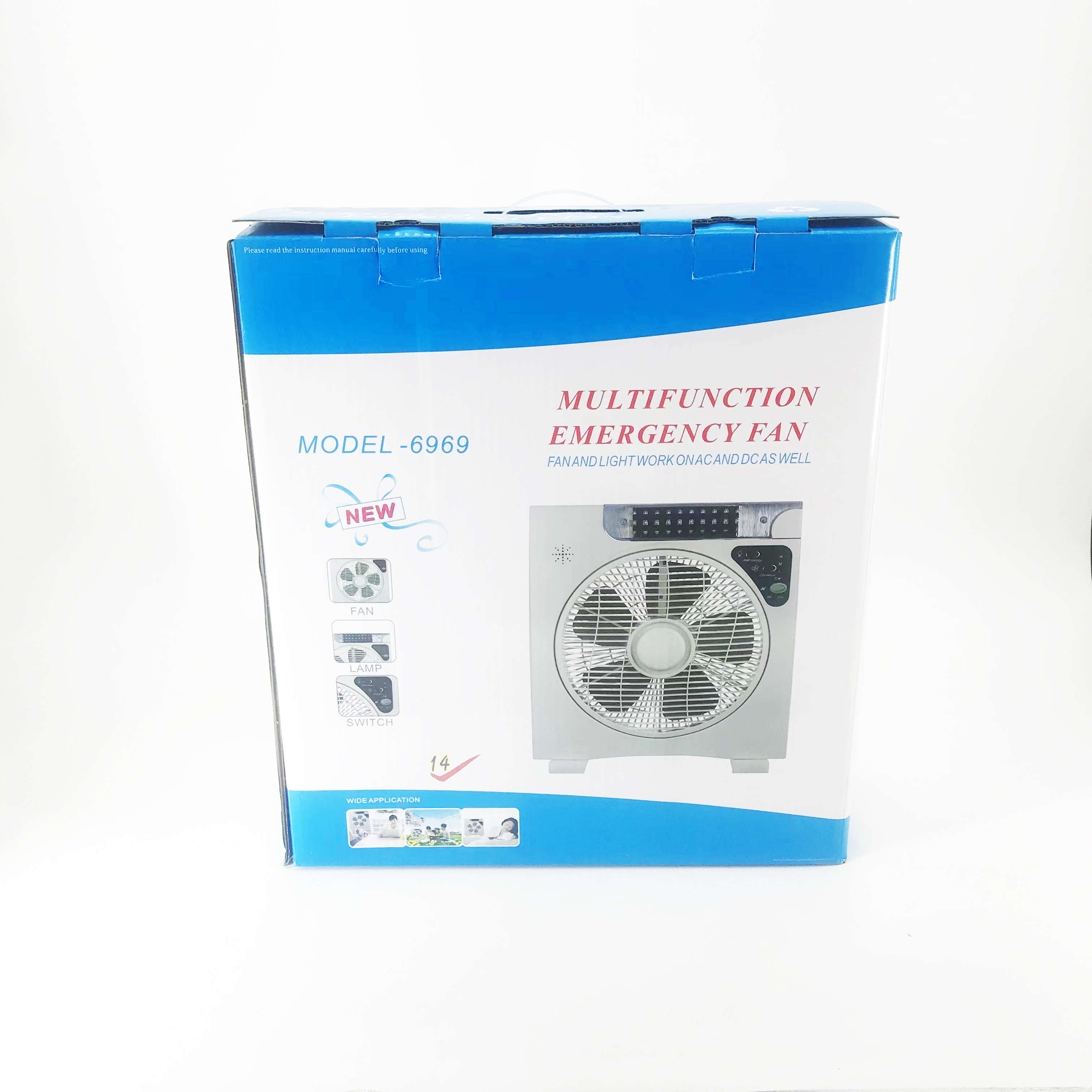 12 Inch 12V Rechargeable Table Emergency Solar Fans With Emergency Light And Usb