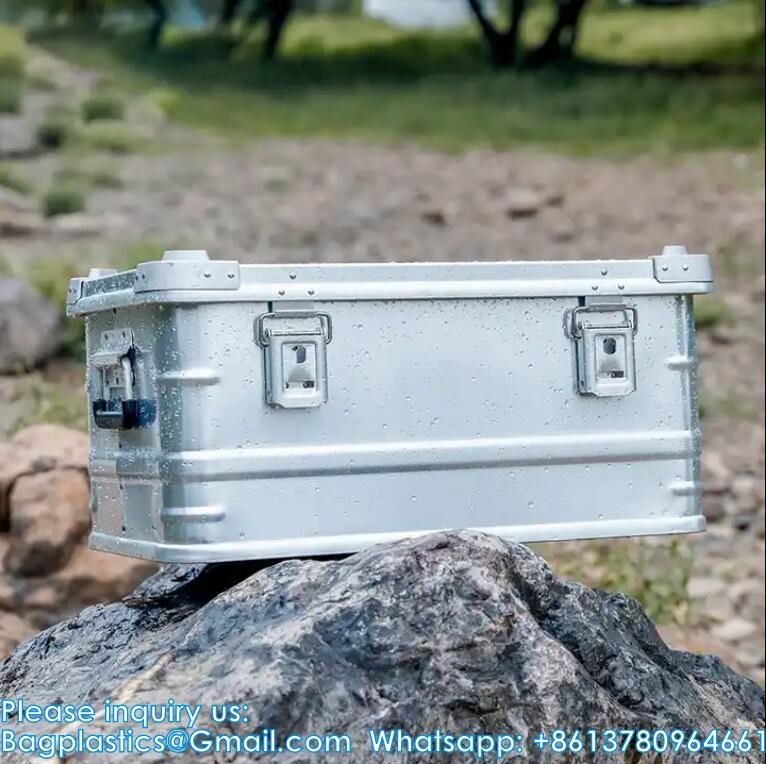 Aluminum Alloy Car Storage Box Camping Equipment Travel Vehicle Mounted Container Large Capacity Storage Box Case