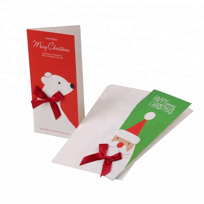 Custom Design Christmas Paper Greeting Card For Promotion Gifts Handmade Greeting Card with Envelope