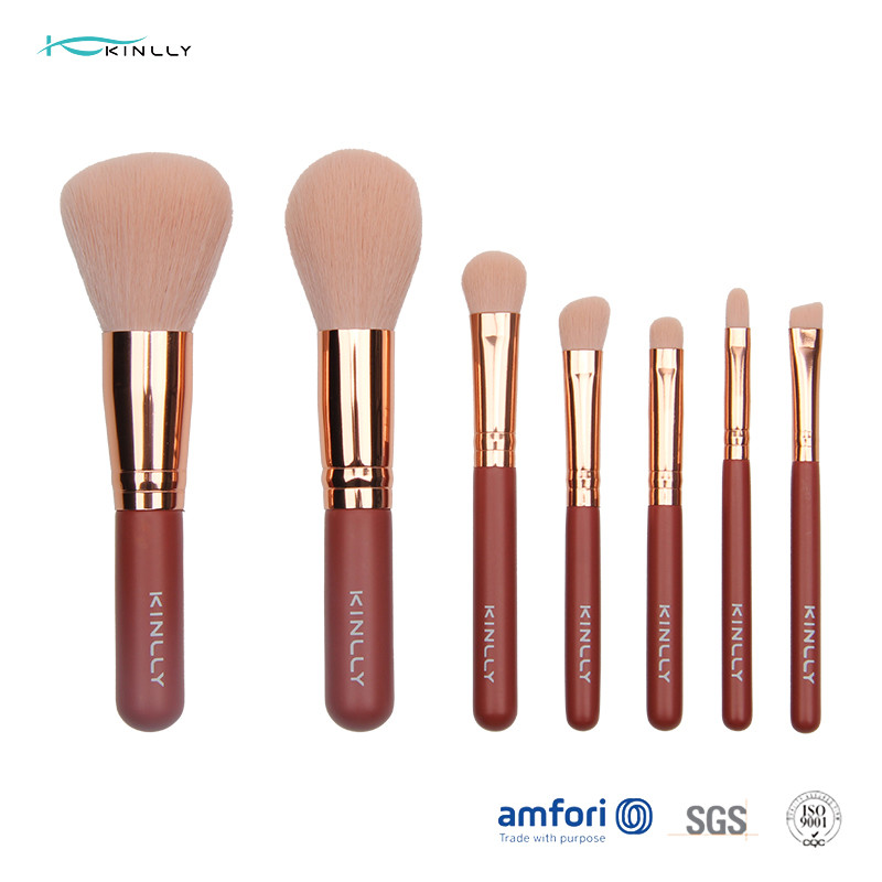 OEM 7PCS Red Makeup Brush Gift Set For Eye Shadow
