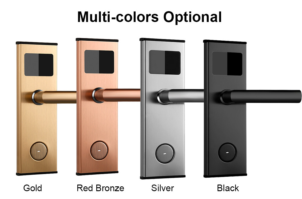 240*78mm Stainless Steel Hotel Key Card Door Locks With Card Encoder