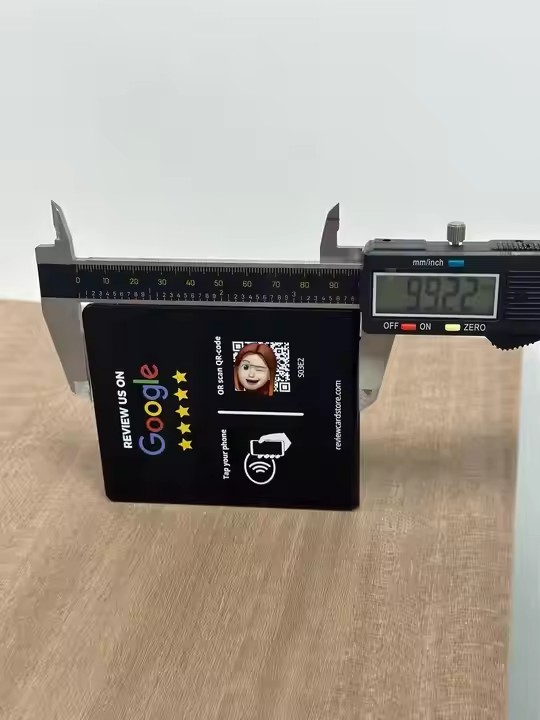 Custom NFC Stand Social Media Review NFC PVC Google Review Card Menu Display Stand
