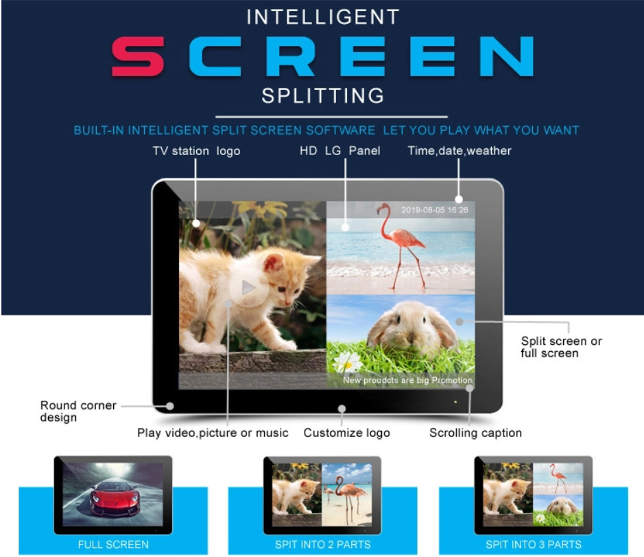 Touch Screen Cloud Based Digital Signage , LCD Advertising Display Screen