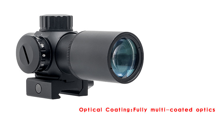 ANS Tactical Optics 1x20E Compact Prism Sight Scope Red Illuminated With 20mm Picatinny Rail For Outdoor Hunting