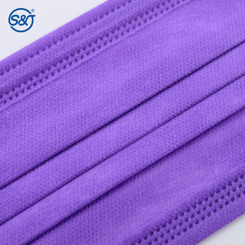 4 Ply Medical Respirator Mask Disposable Sheet Mask Lavender Color Hospital Dental Clinic