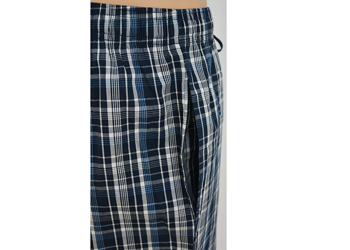 Anti Pilling Mens Luxury Sleepwear Woven Cotton Poplin Yarn Dyed Pajamas Shorts