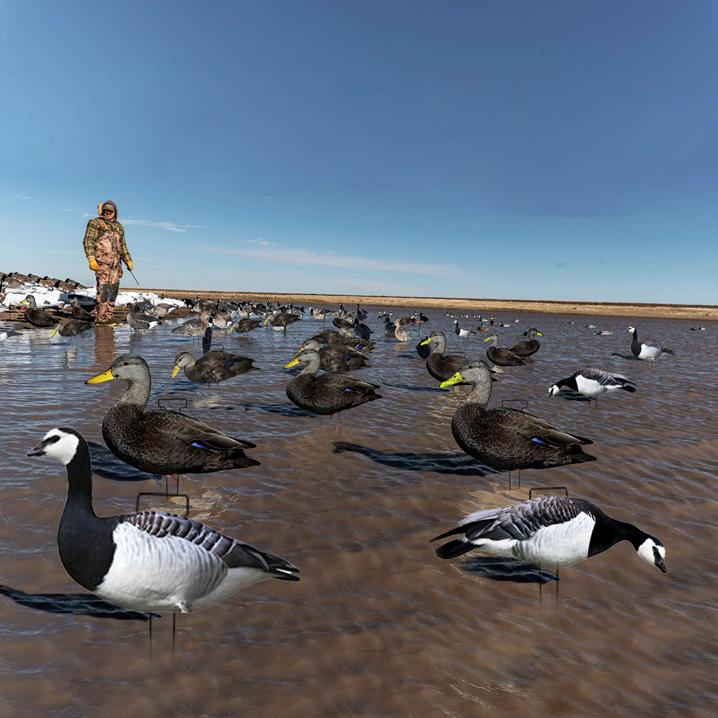 Reusable Plastic Lifelike Silhouette Geese Decoy Bait For Black Barnacle Goose Hunting
