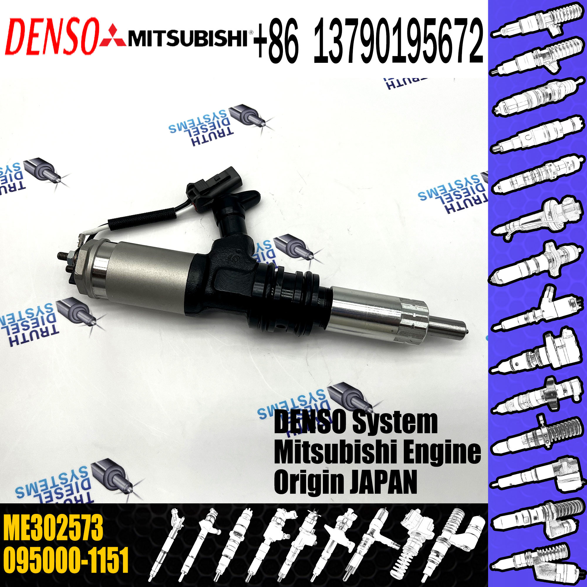 Diesel engine Common Rail Fuel Injector system 095000-1150 ME132940 095000-1151 ME302573 For MITSUBISHI