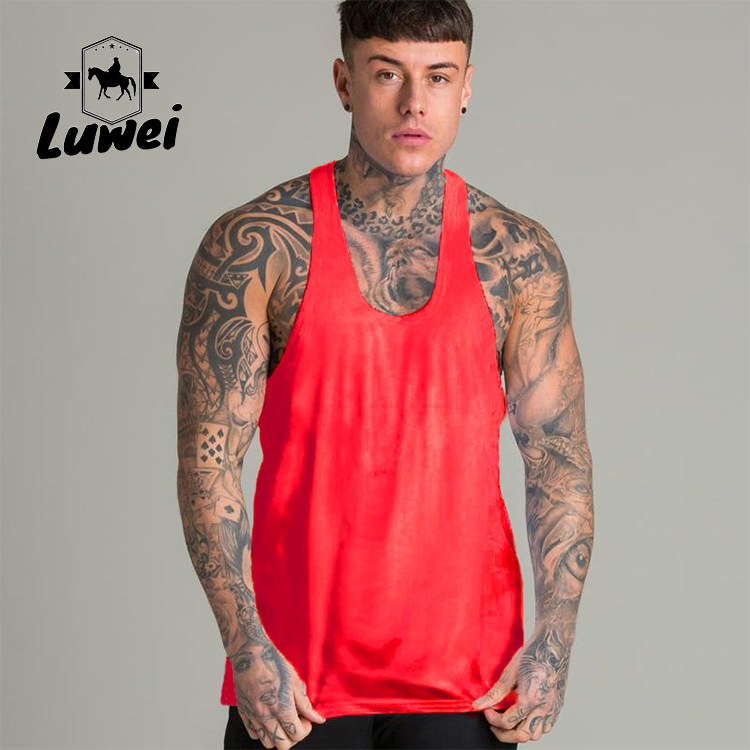 Bodybuilding Men Workout Tank Top Hollow White Black Cotton Vest