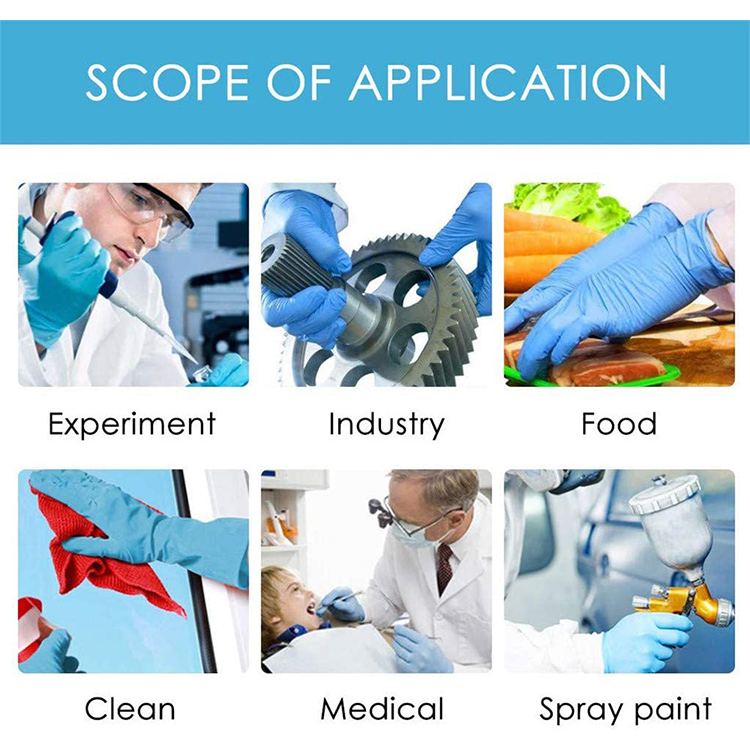 Latex Examination Disposable Surgical Gloves Protective Safety Nitrile Material