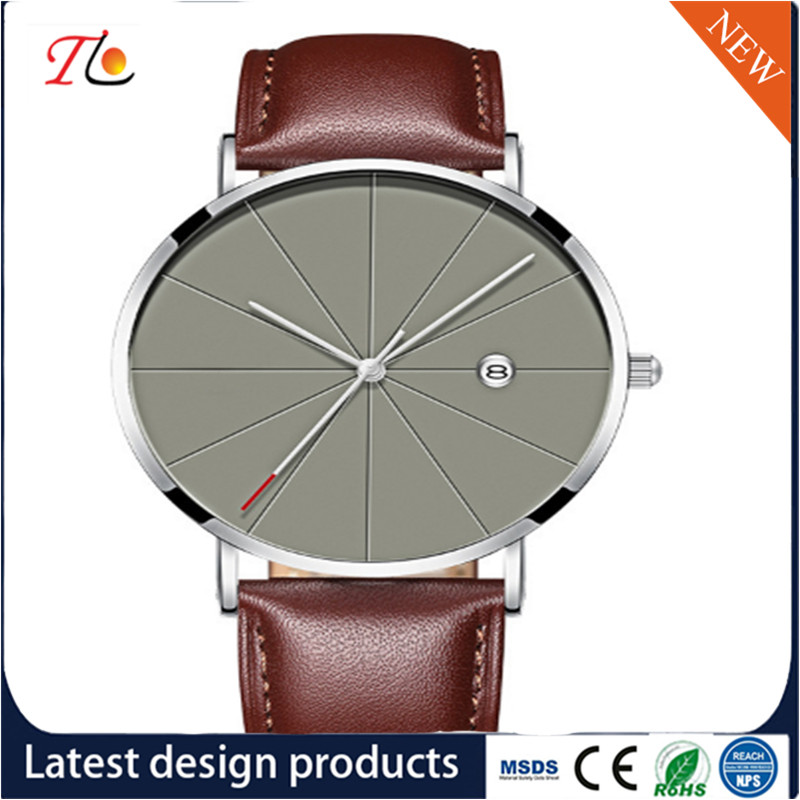 PU Leather Fashion Men Wrist Watch Quartz Watch PU Strap Circular Dial Fashion Watch
