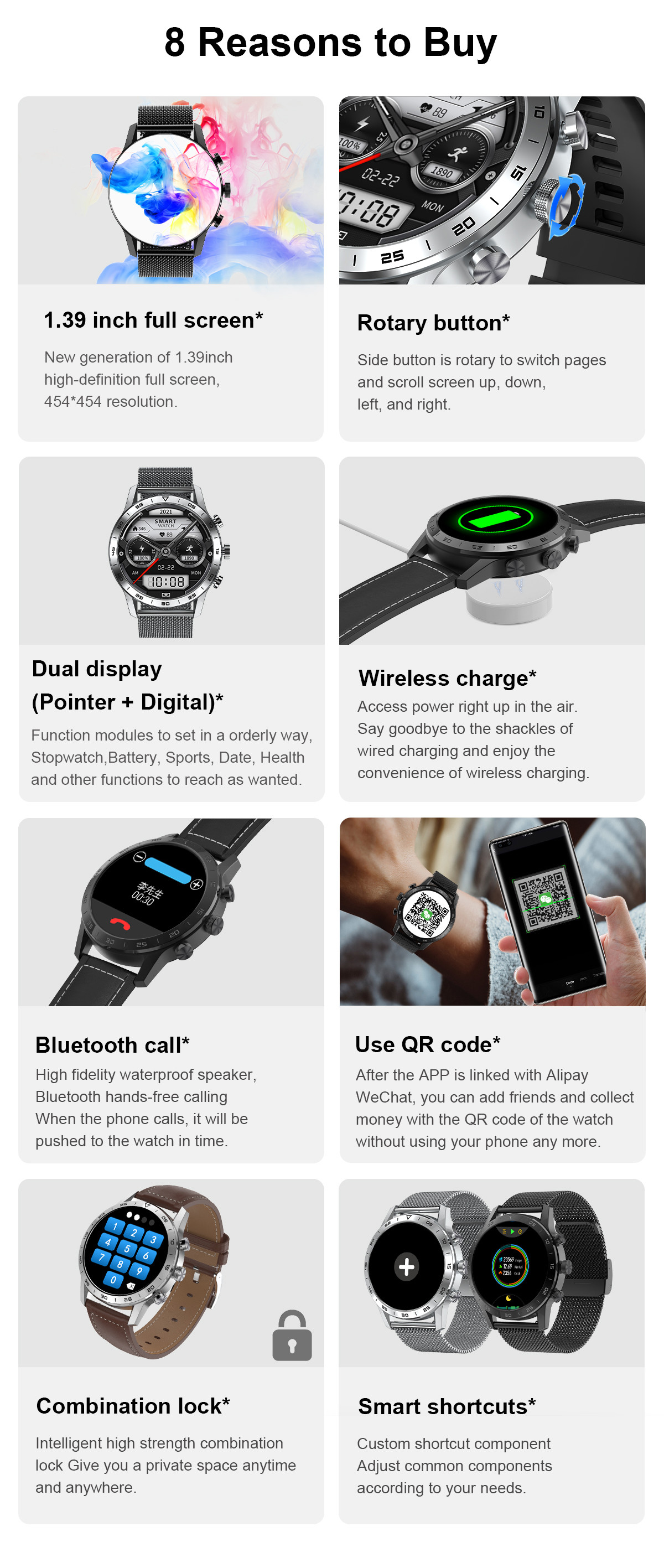 1.39inch ECG IP68 Waterproof BT Call 280mAh DT Smart Watch Heart Rate Monitor