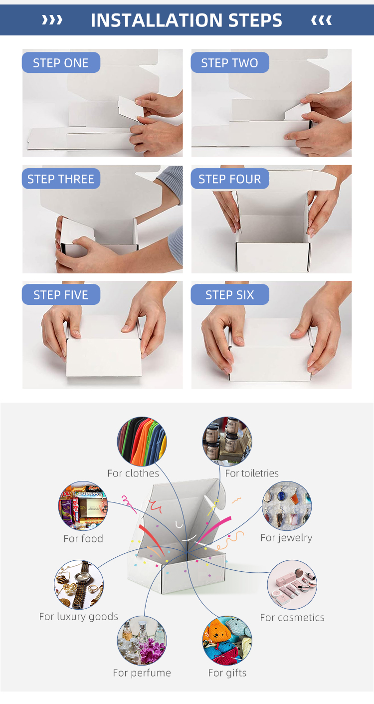 Custom Cardboard Shipping Boxes E Flute Eco-Friendly Durable Mailer Packaging Boxes For Wig