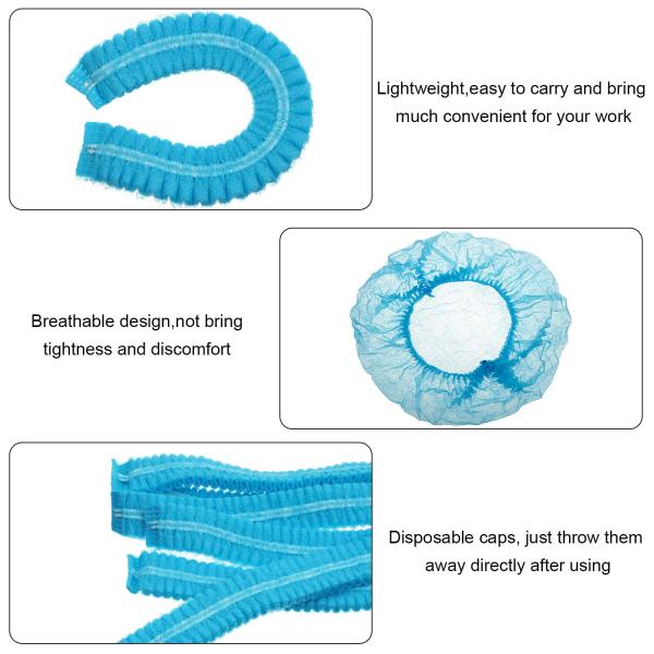 25 gsm Disposable Hair Net Cap , ISO9001 Polypropylene Bouffant Caps For Hospital