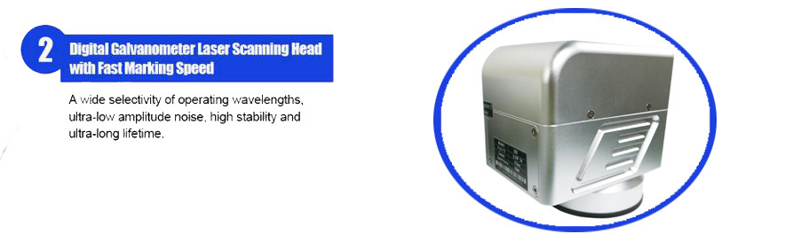 Metal Fiber Laser Machine , High Speed Iber Laser Engraving Machine 10w - 100w