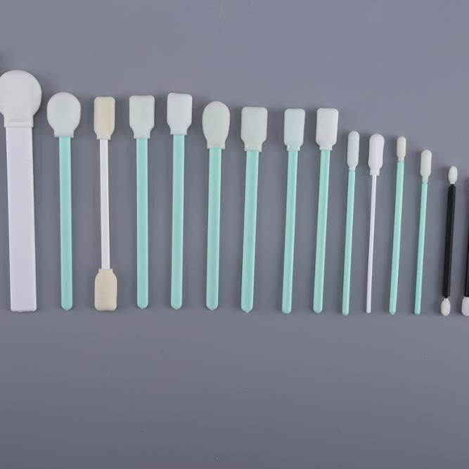125mm Round Lint Free Cleanroom Foam Swabs Pp Stick