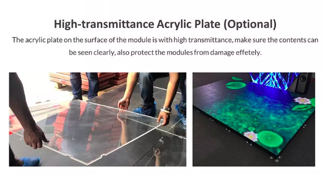Portable 3d Interactive Led Screen Floor Tiles Panel P6.25