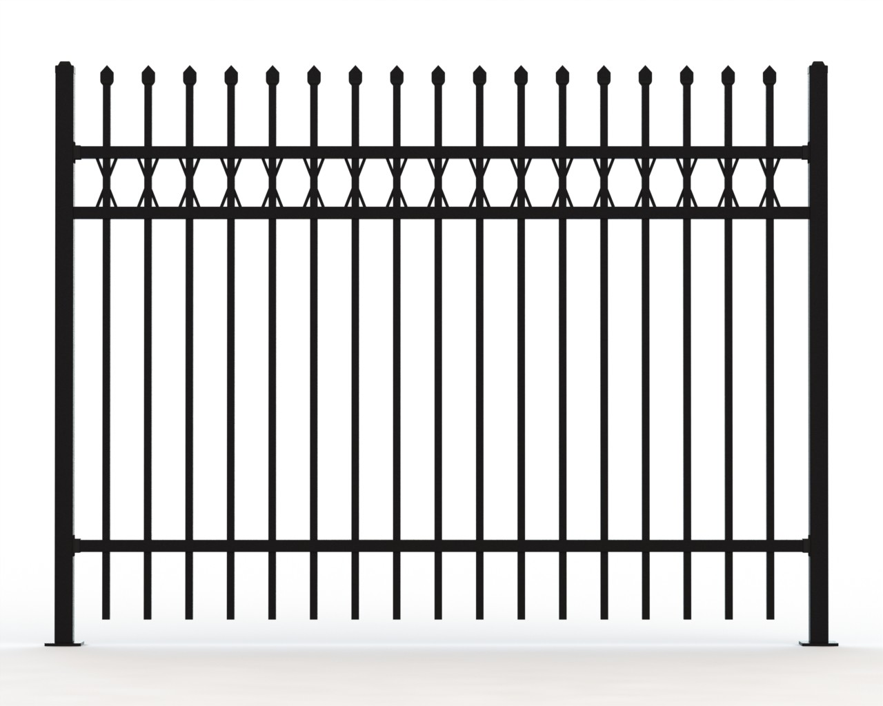 3 Rails PVC Coated Black Garrison Fence Panels Hercules Tubular Steel Fence
