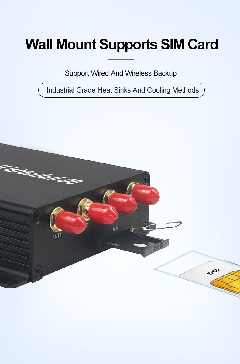 Practical Black Industrial Modem Router 1000Mbps 2 Gigabit Ports