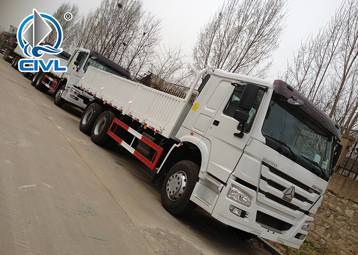 Red Color 10tires HW76 SINOTRUK HOWO Heavy Cargo Trucks Euro 2 LHD 6X4 336HP For Transport