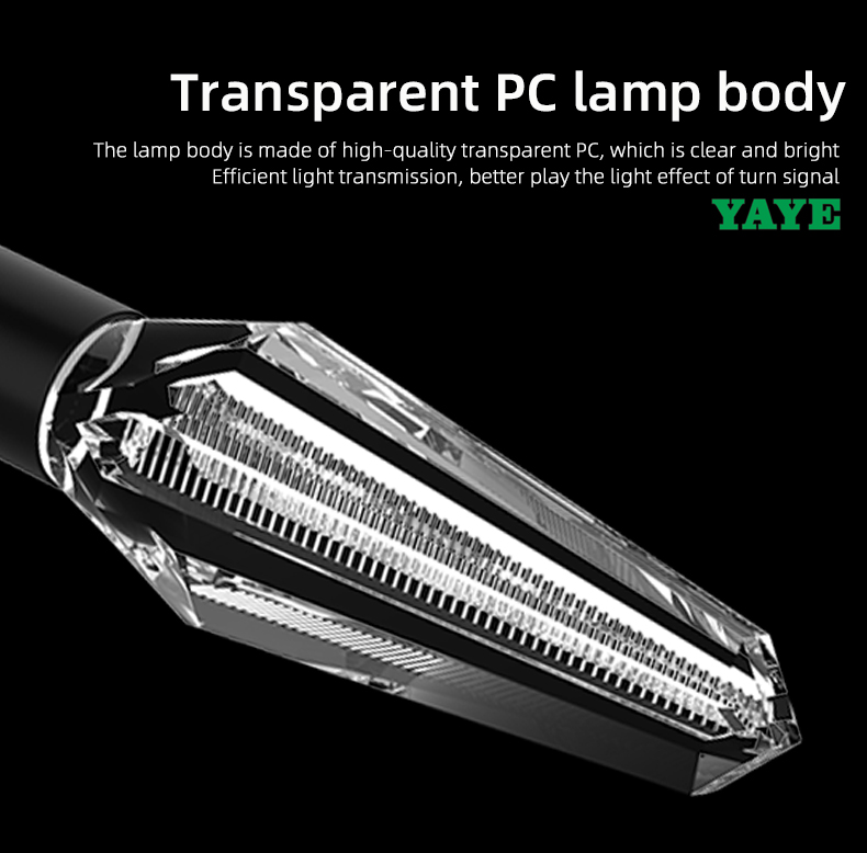 Motorcycle LED Dynamic Turn Signal Light with 30000hours Lifespan and ABC PC Material