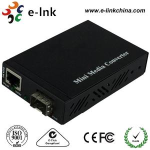 Buy cheap Mini 10 / 100 / 1000M SFP Fiber Ethernet Media Converter With External Power Supply product