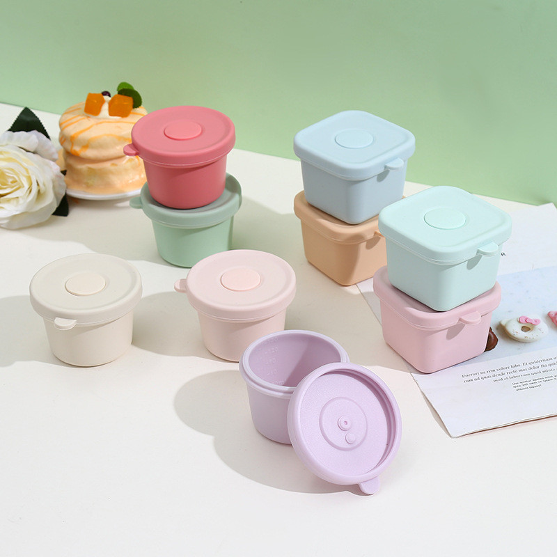 Silicone Baby Food Storage Containers, 4 Oz Reusable Small Snack Containers Freezer Storage With Airtight Lids Leak Proof For Infants Kids Babies,
