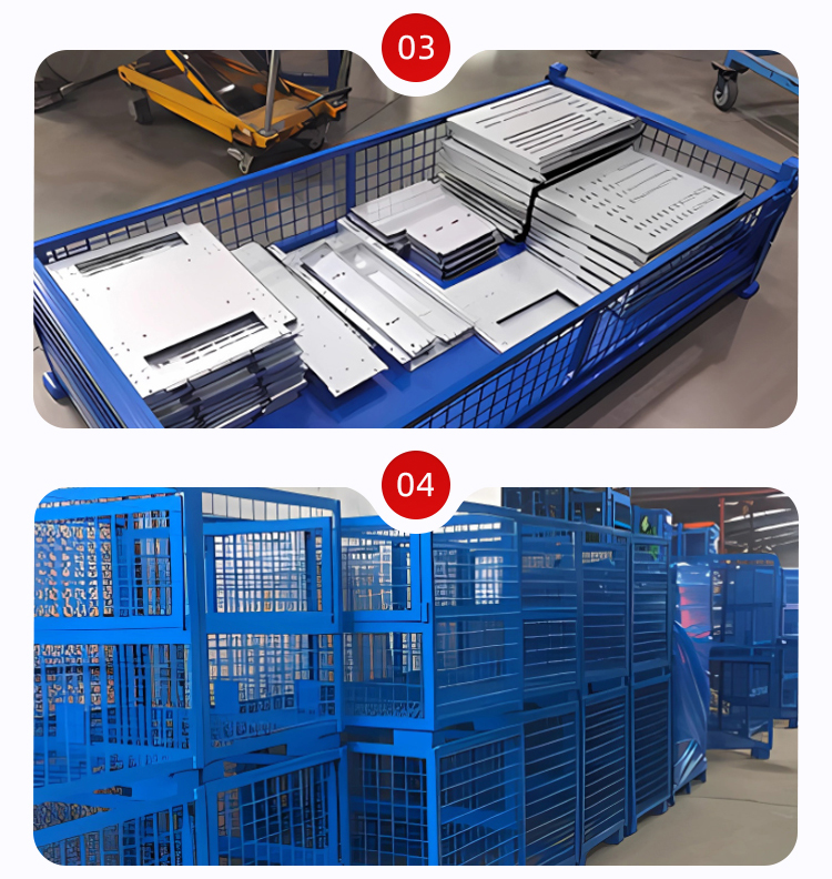 Heavy Duty Warehouse Steel Storage Cage Foldable And Stackable Customized Color