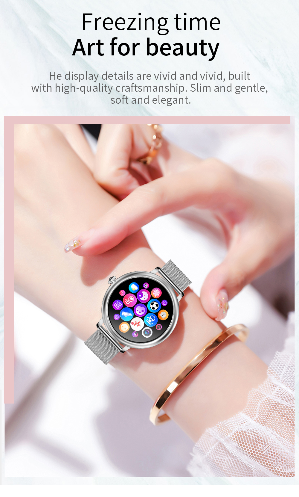 CF90 Smart Watche Customized Watch BLE Gateway Fashion Ladies Wrist Health Sleep