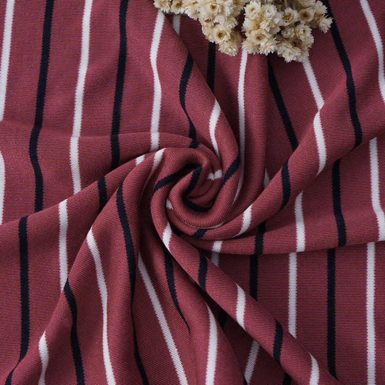 Lenjing Modal Striped Knit Fabric For Casual Wear Environmentally Friendly