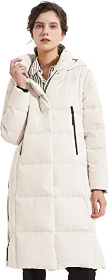 90% White Duck Down Hooded Puffer Thickened Down Jacket With 2 Pocket