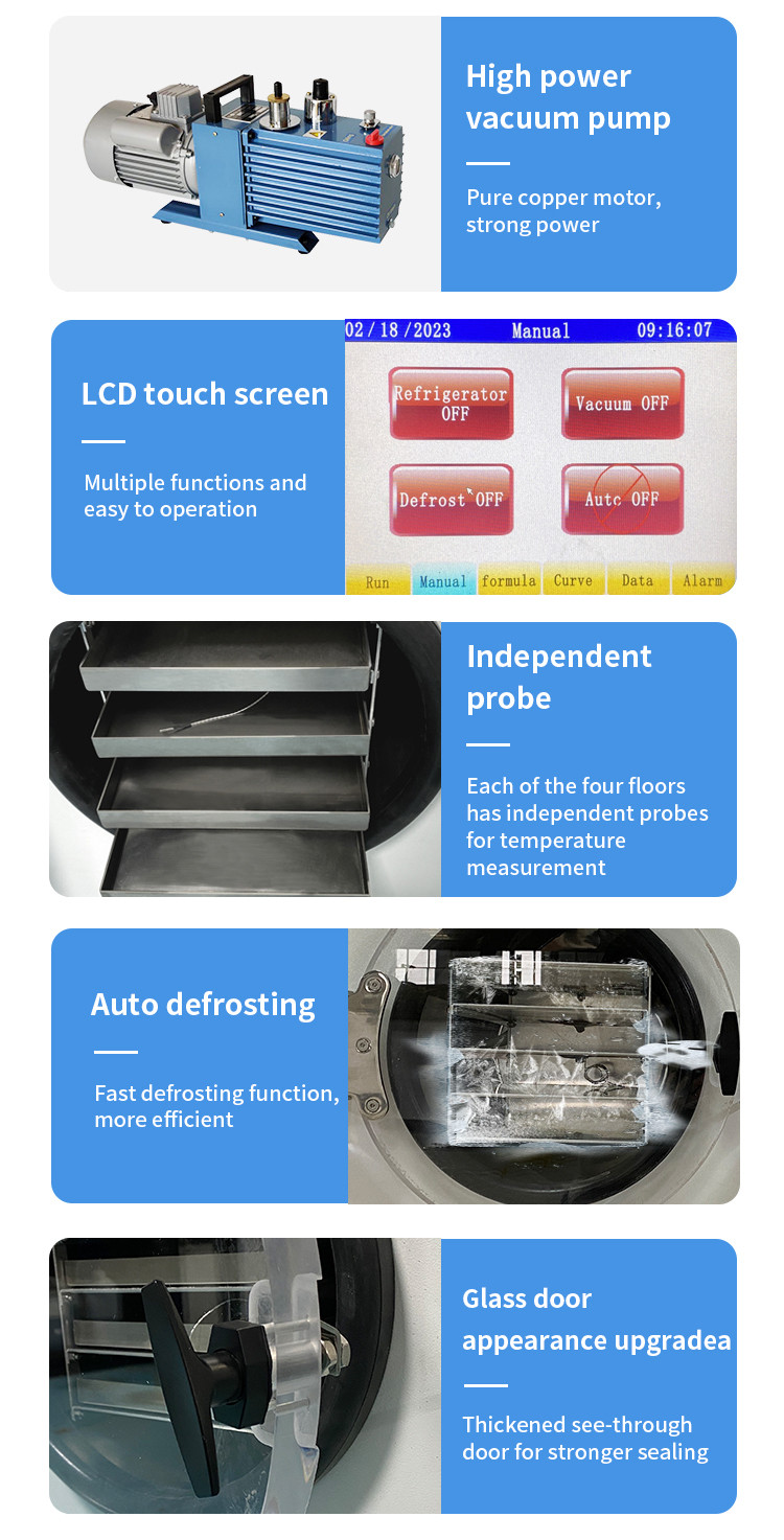 4 Trays Fruit Vegetable Vacuum Drying Machine Small Home Freeze Dryer Machine
