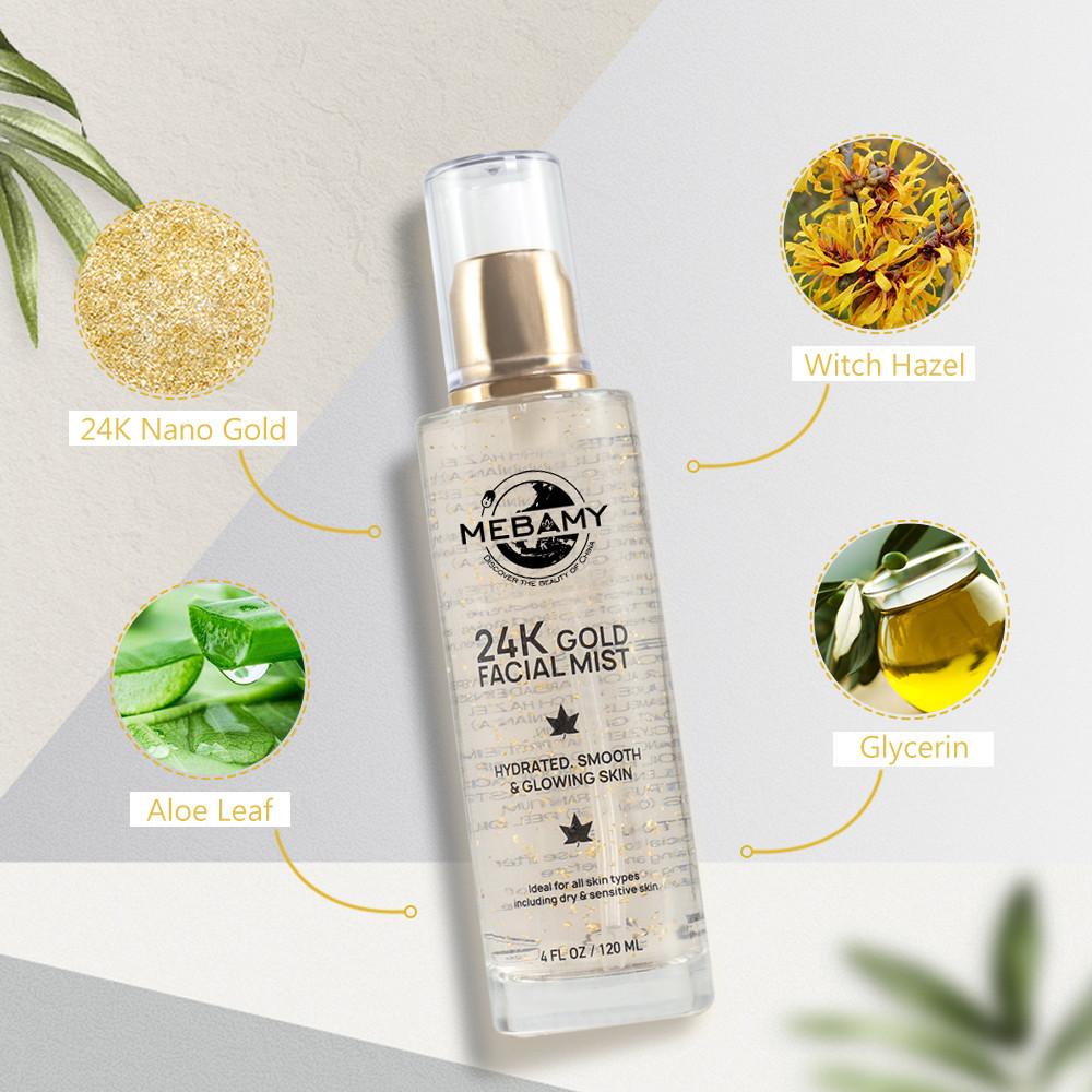 Hyaluronic Acid 24K Gold Vegan Facial Mist Spray For All Skin Types