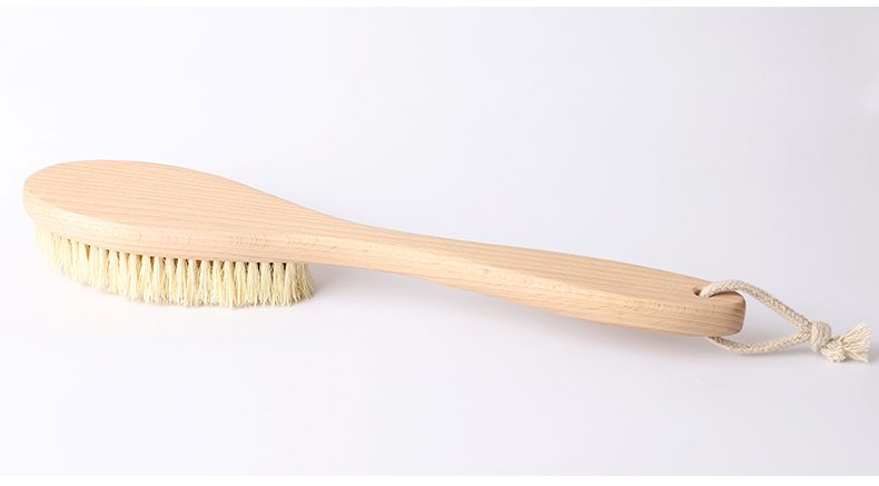 Customizable Bath Shower Brush For Body Dry Skin Natural Beech Wood Sisal Bristles