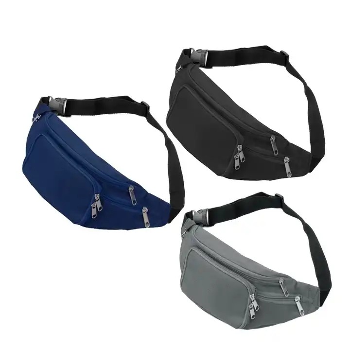 Promotional Black Microfiber Multi Pockets Travel Organizer Runner Sport Waist Bag For Waist