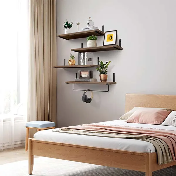 Medium Duty Wall Mounted Storage Shelves Rustic Wood Floating Shelves