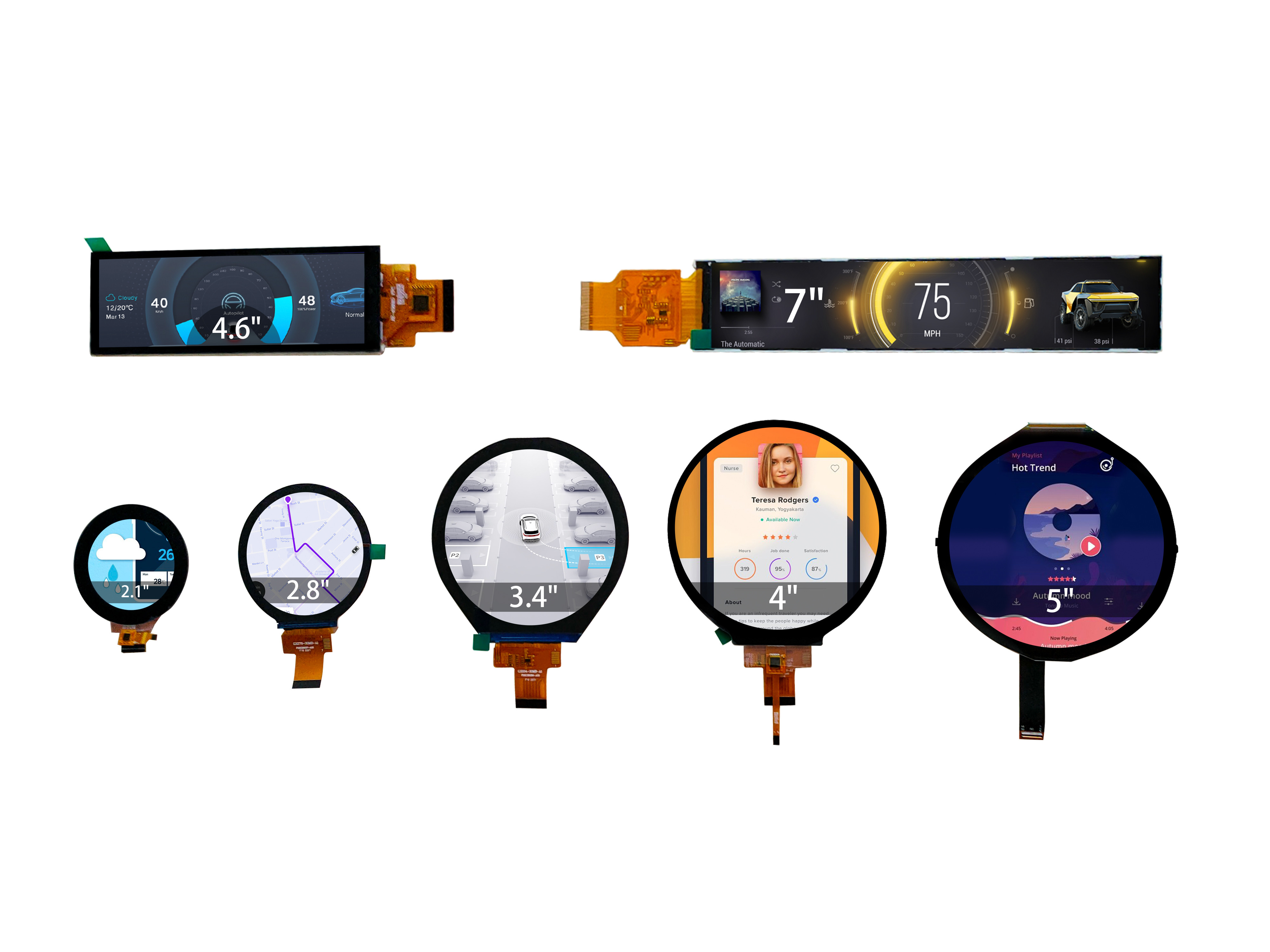 1.6 Inch 400x400 Customized Circle TFT Display 230 cd/m2 ST77903 QSPI Interface