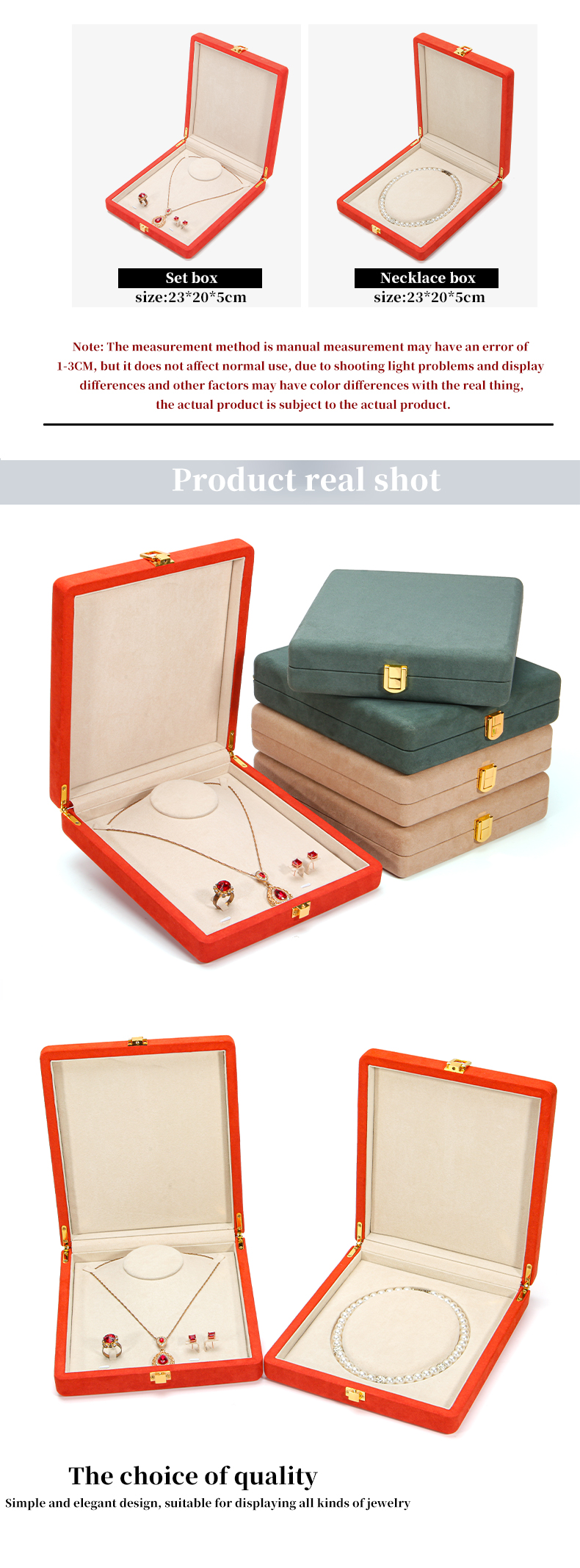 Green Microfiber Leather Jewelry Storage Box for Pearl Necklace 20*23*5cm Hanhong Custom