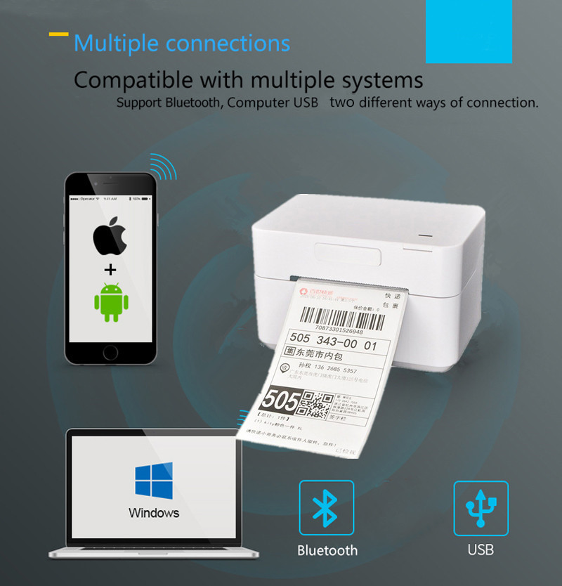 80mm label barcode printer thermal receipt or label printer 20mm to 80mm thermal barcode printer automatic stripping