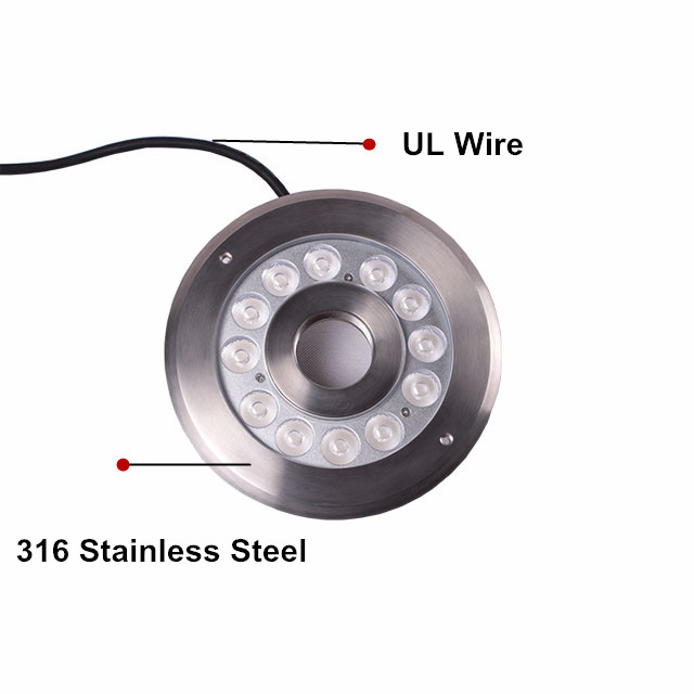 Stainless Steel LED Fountain Pool Light , IP68 Ring DMX LED Underwater Light