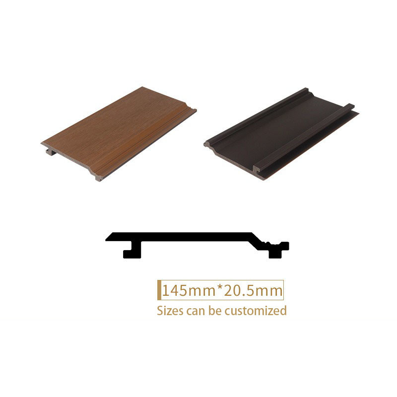Fireproof 145x20.5mm WPC Cladding Panel Brown And Exterior Wood Plastic Composite Wall Board For Project