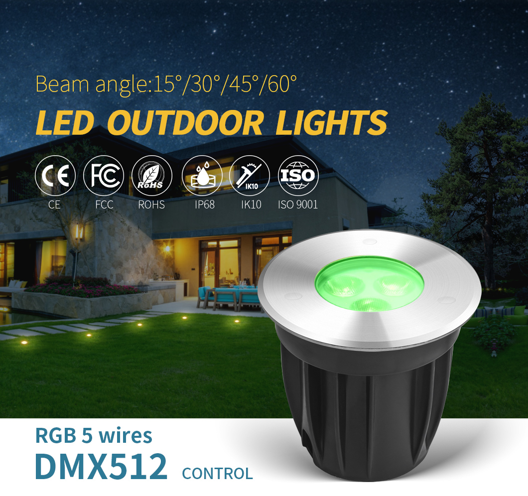 IP68 90LM Outdoor Ground LED Light IK10 3W DC24V