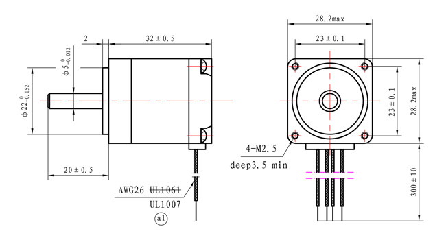 Bipolar 1.8deg NEMA 11 Stepper Motor 60mNm 0.67A 4 Lead For CNC XYZ