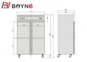 China 4 Door Commercial Stand Up Refrigerator , -12°C~-18°C Industrial Kitchen Refrigerator on sale