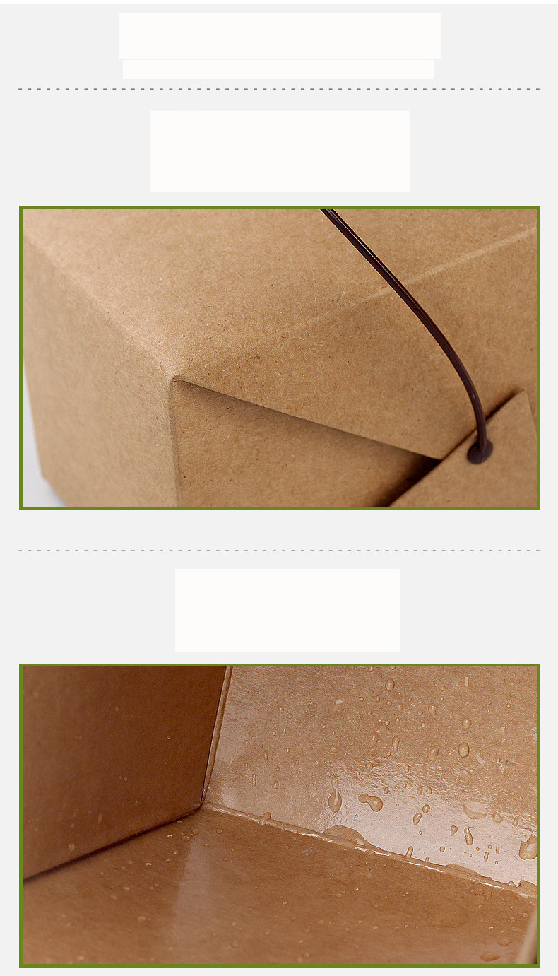 Recycle Kraft Paper Take Away Lunch Noodle Packaging Box With Tray And Handle