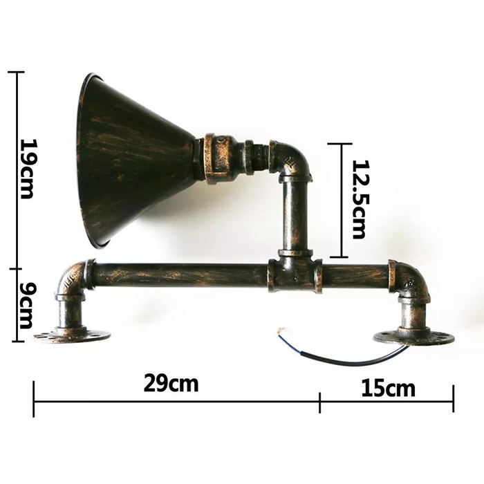 Water Pipe Wall Light Edison Bulb Fixtures E27 Bulb Wall Lamp Ce Rohs Certification