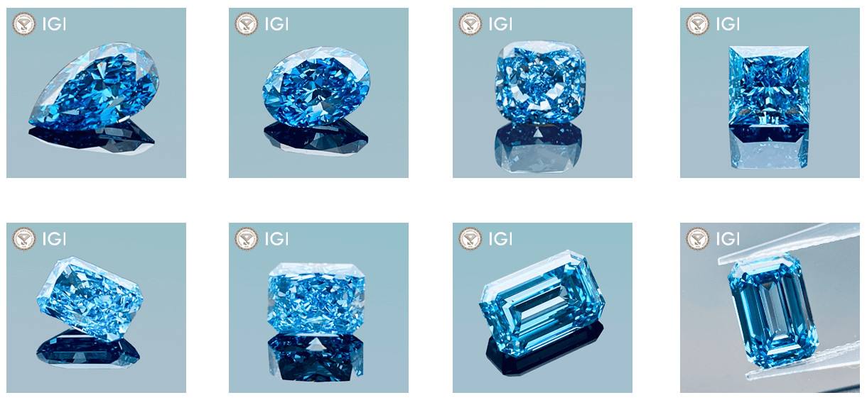 1.92ct CVD Laboratory Diamond Fancy Intense Blue Oval Shape IGI Certified