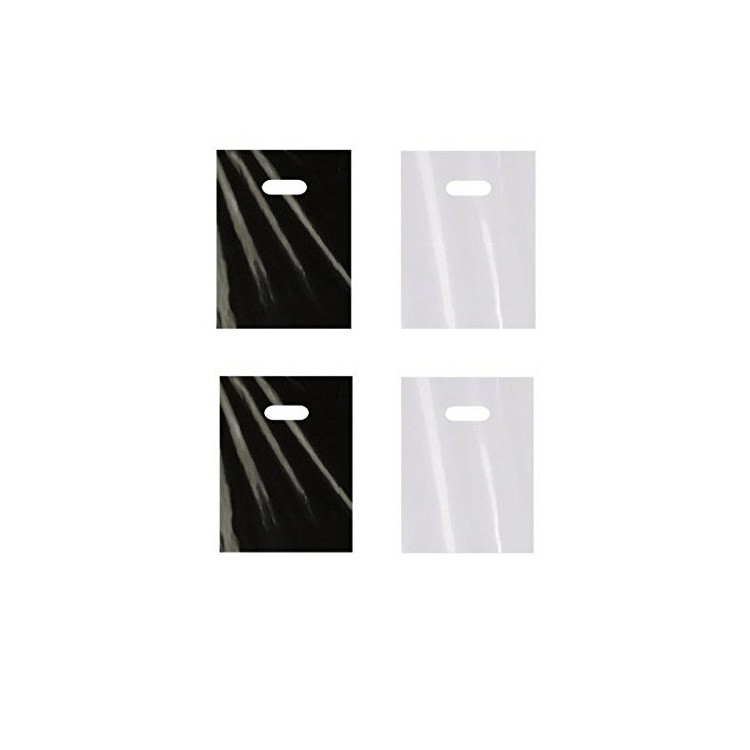 Shopping 0.3mm PLA PO Poly Packaging Bag Die Cut Handle Custom Logo
